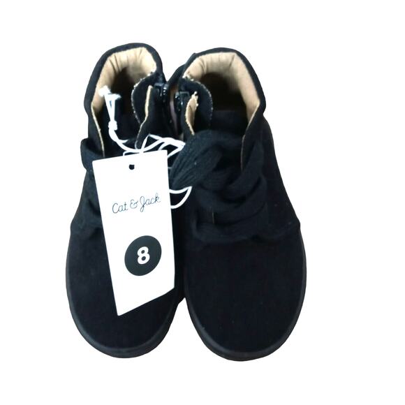 Cat Jack Toddler Boys Size 8 Black Mid Top Sneakers Boots Dress Casual Shoes - Picture 9 of 10